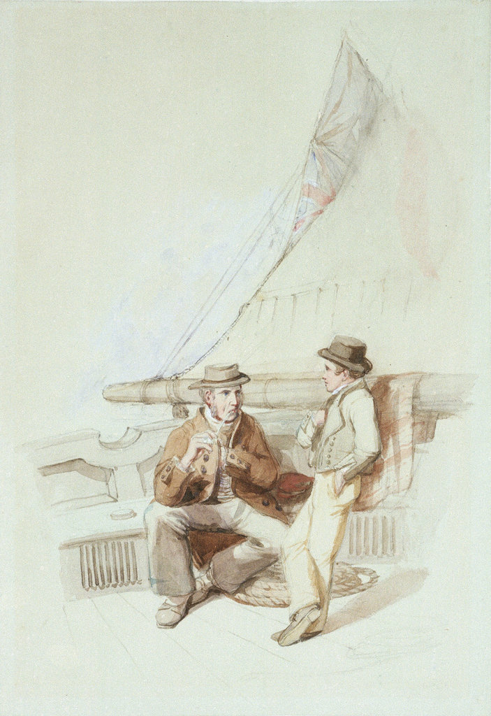 Detail of Bramble and Jack carried into a French port by Clarkson Stanfield