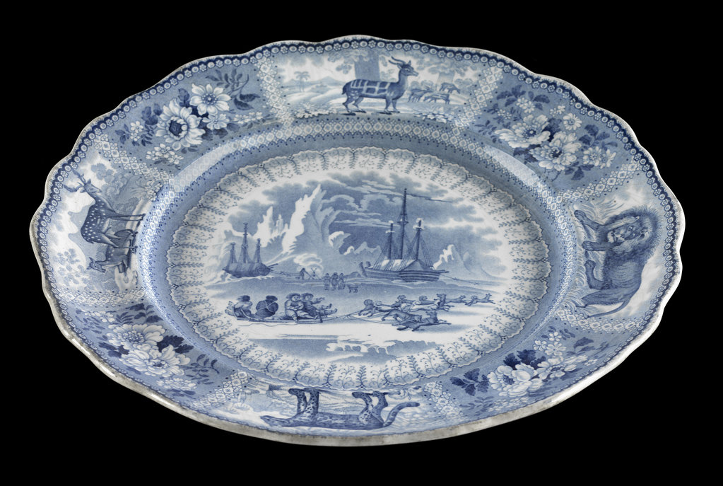 Detail of Dinner plate of the 'Arctic Scenery' pattern by Unknown
