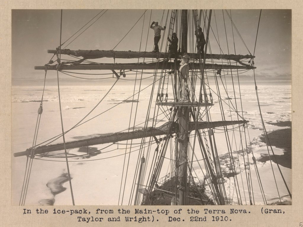 Detail of In the pack. Sky reflection. by Herbert George Ponting